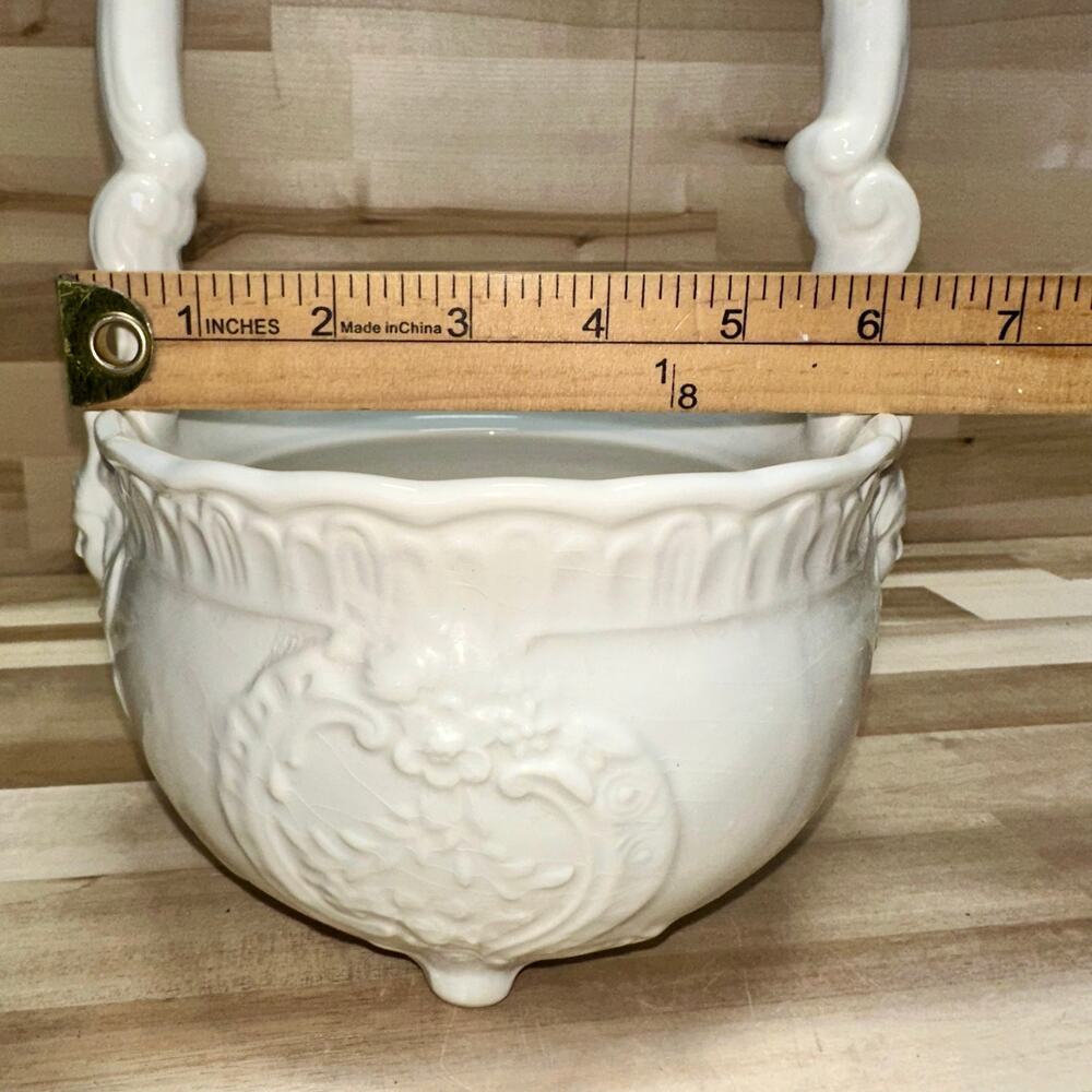 Este Italy White Majolica Ceramic Basket Cherub Putti Made in Italy‎ vintage - Picture 10 of 14